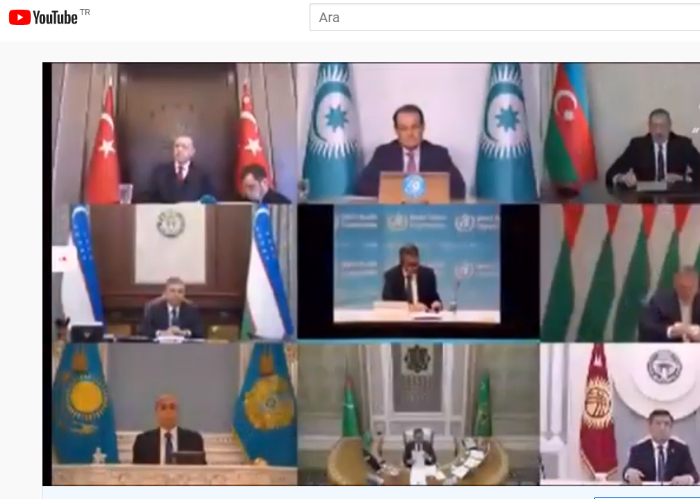 Video footage covering the Extraordinary Summit of the Presidents of the Turkic Council, held on 10 April 2020