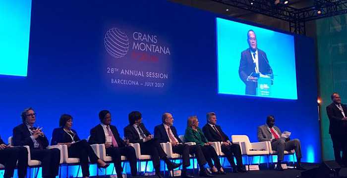 Türk Keneşi heyeti 5 Temmuz 2017 tarihinde Barselona’da düzenlenen Crans Montana Forumunun 28. Yıllık Toplantısının resmi açılış oturumuna katılmıştır.