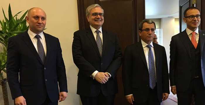 The joint delegations headed by Ambassador Ramil Hasanov and Jorge Chediek, Envoy of UNOSSC met with Ambassador Ahmet Yıldız, Deputy Minister of Foreign Affairs of the Republic of Turkey.