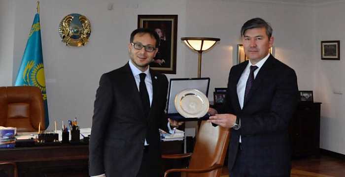 Turkic Council Secretary General Ambassador Ramil Hasanov visited Ambassador of the Republic of Kazakhstan to Ankara Abzal Saparbekuly at his premises.