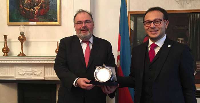 Secretary General of the Turkic Council Ambassador Ramil Hasanov visited Ambassador of the Republic of Azerbaijan to London Tahir Taghizade.