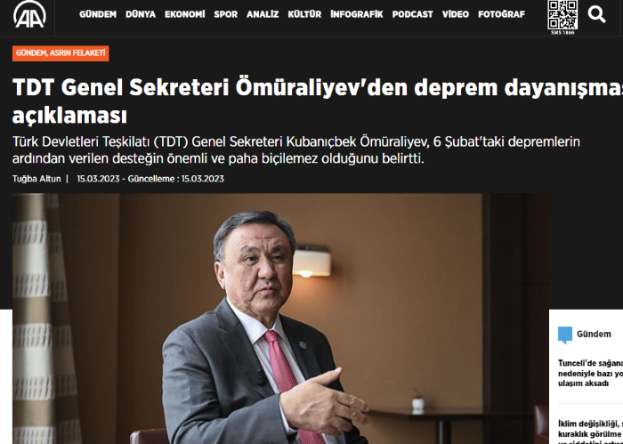 TDT Genel Sekreteri Anadolu Ajansına değerlendirmelerde bulundu.